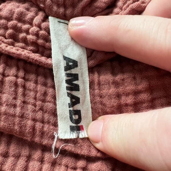 Anthropologie Amadi Woman's Theresa Terracotta Twisted Gauze Dress- Size S - Picture 4 of 12